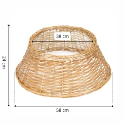 Osłona na stojak pod choinkę, wiklinowa 58 cm kosz jasnobrązowy