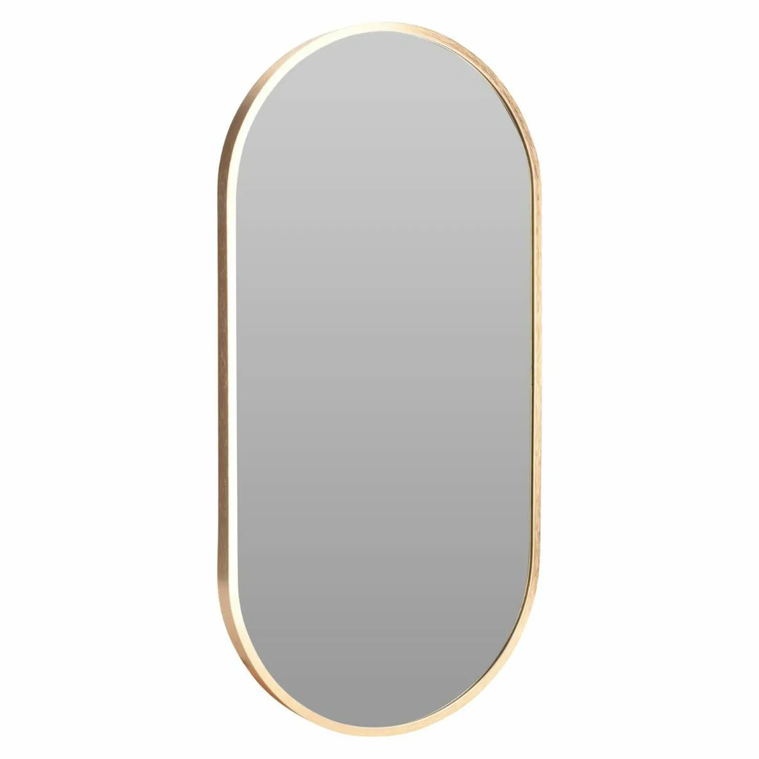 Owalne lustro ścienne aluminiowe 30x60 cm złote