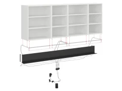Oświetlenie LED z półką 225 cm do kuchni Milino czarna
