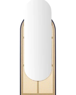 Ozdobne lustro ścienne rattanowe 53 x 143 cm jasne