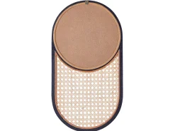 Ozdobne lustro ścienne rattanowe 30 x 56 cm jasne