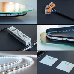 Ozdobne lustro LED do salonu o nieregularnej formie 40 cm x 80 cm