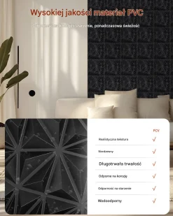 Panele Ścienne 3D - Czarne Diamenty 2.97 m²