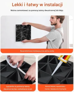 Panele Ścienne 3D - Czarne Diamenty 2.97 m²