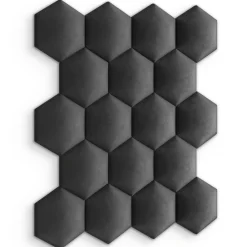 Panel Tapicerowany Plaster Miodu Heksagon Grafitowy 35x40cm