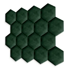 Panel Tapicerowany Plaster Miodu Butelkowa Zieleń 26x30cm