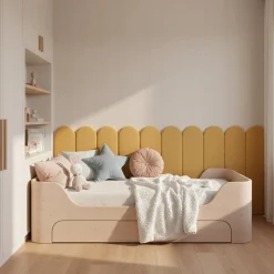 Panel Tapicerowany Płotek Komvortowy 120X20 Cm Czarny Smart Velvet Ścienny