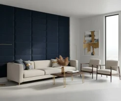 Panel Tapicerowany Prostokąt Komvortowy 30X90 Cm Granatowy Smart Velvet