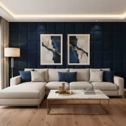 Panel Tapicerowany Prostokąt Komvortowy 30X90 Cm Granatowy Smart Velvet