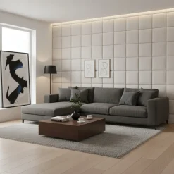 Panel Tapicerowany Prostokąt Komvortowy 60X40 Cm Szary Smart Velvet