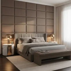 Panel Tapicerowany Prostokąt Komvortowy 60X40 Cm Szary Smart Velvet