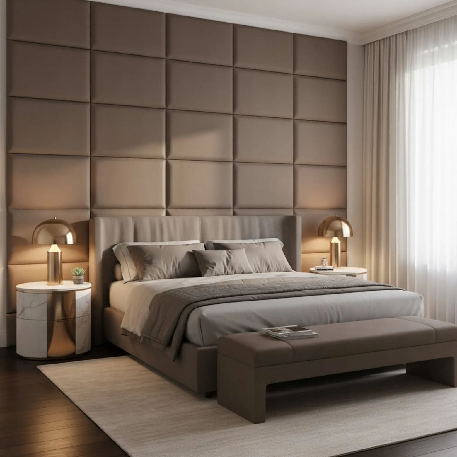 Panel Tapicerowany Prostokąt Komvortowy 60X40 Cm Szary Smart Velvet