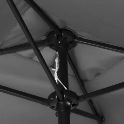 Parasol ogrodowy 240 cm składany, z korbką wodoodporny ciemnoszary