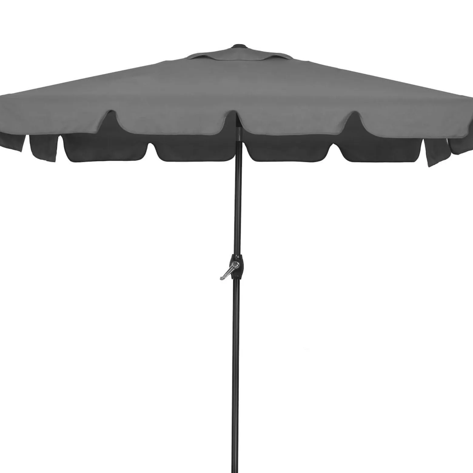 Parasol ogrodowy 240 cm składany, z korbką wodoodporny ciemnoszary