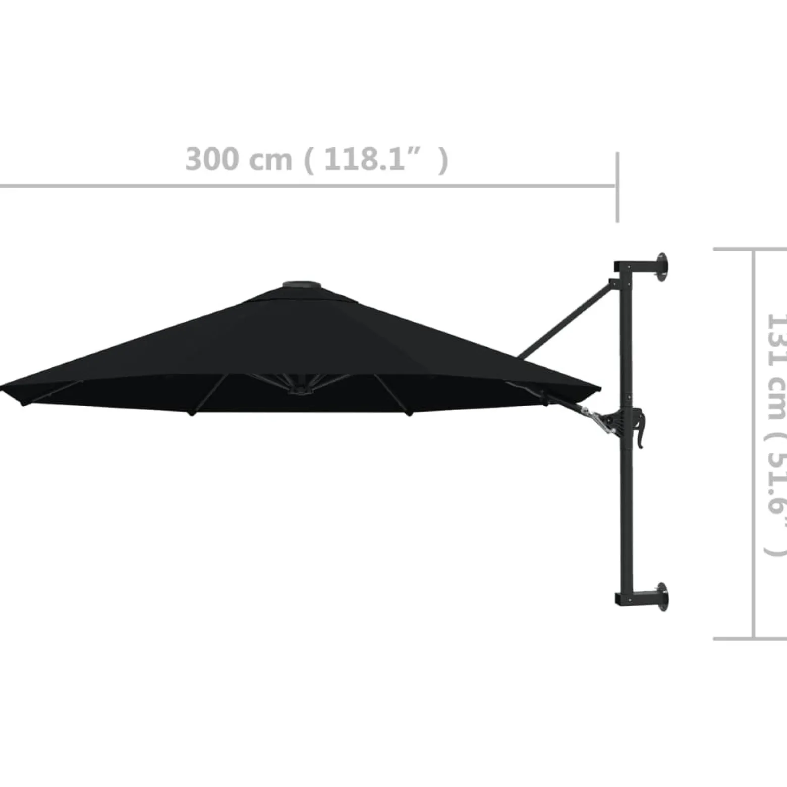 Parasol ogrodowy Czarny vidaXL