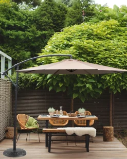 Parasol ogrodowy na wysięgniku beżowy