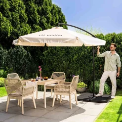 Parasol ogrodowy z podstawą Empoli beżowy