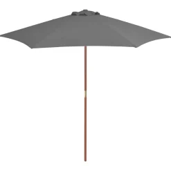Parasol Ogrodowy Antracytowy Na Słupku Składany Na Taras Ogród 270 cm