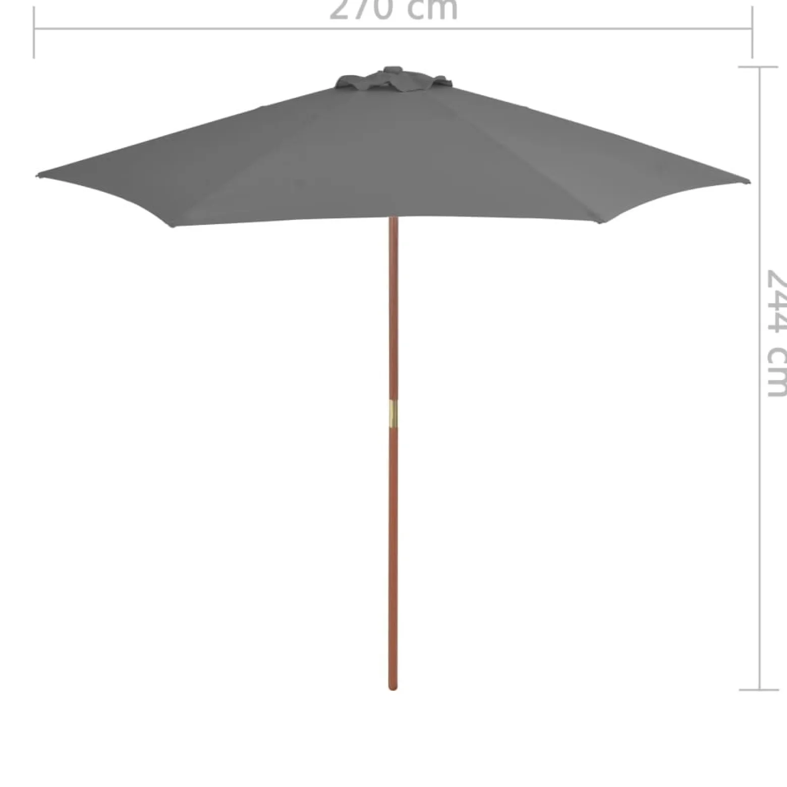 Parasol Ogrodowy Antracytowy Na Słupku Składany Na Taras Ogród 270 cm