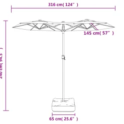 Parasol ogrodowy Antracyt vidaXL