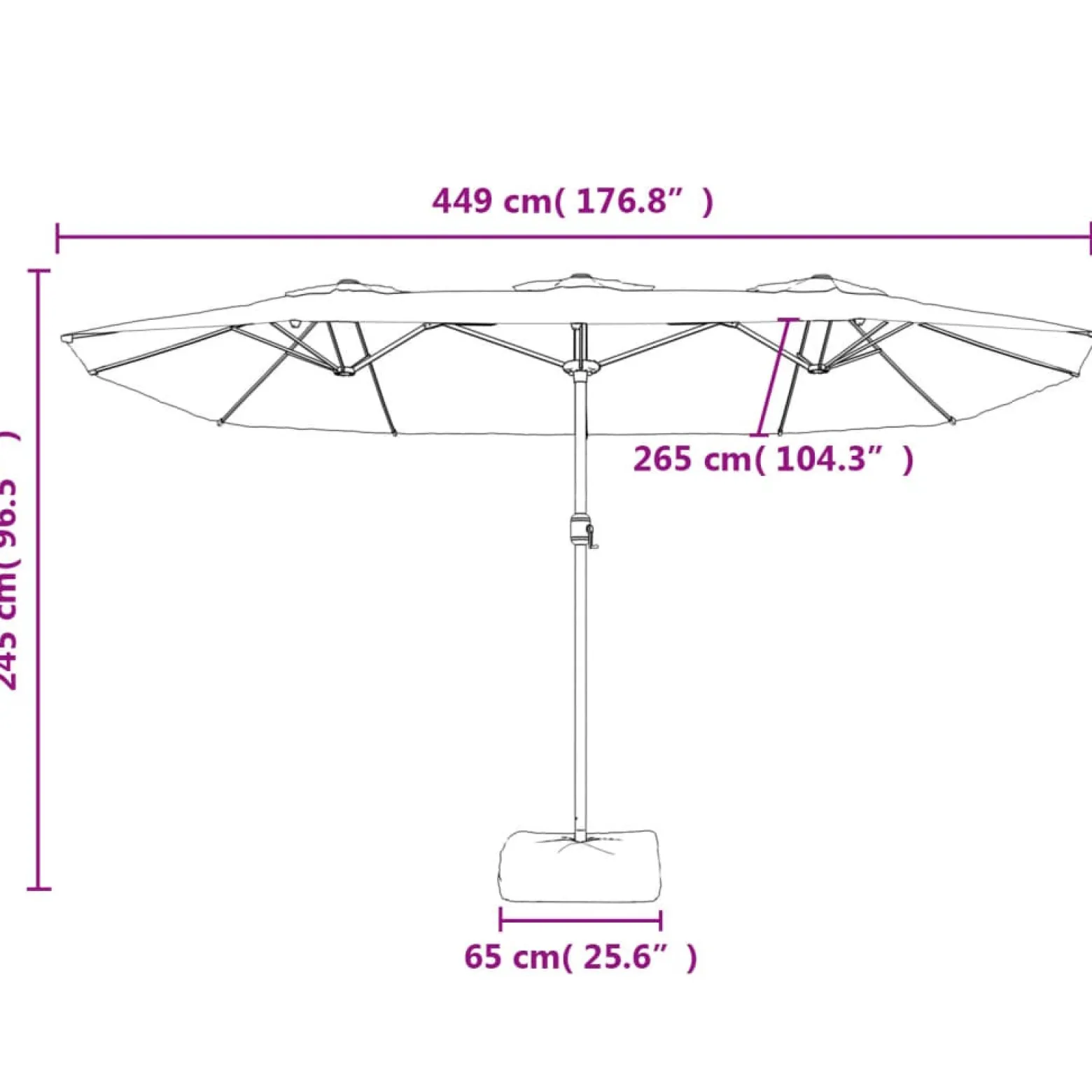 Parasol ogrodowy Biały vidaXL