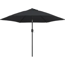 Parasol Ogrodowy Czarny Składany Na Słupku z Oświetleniem 300 cm