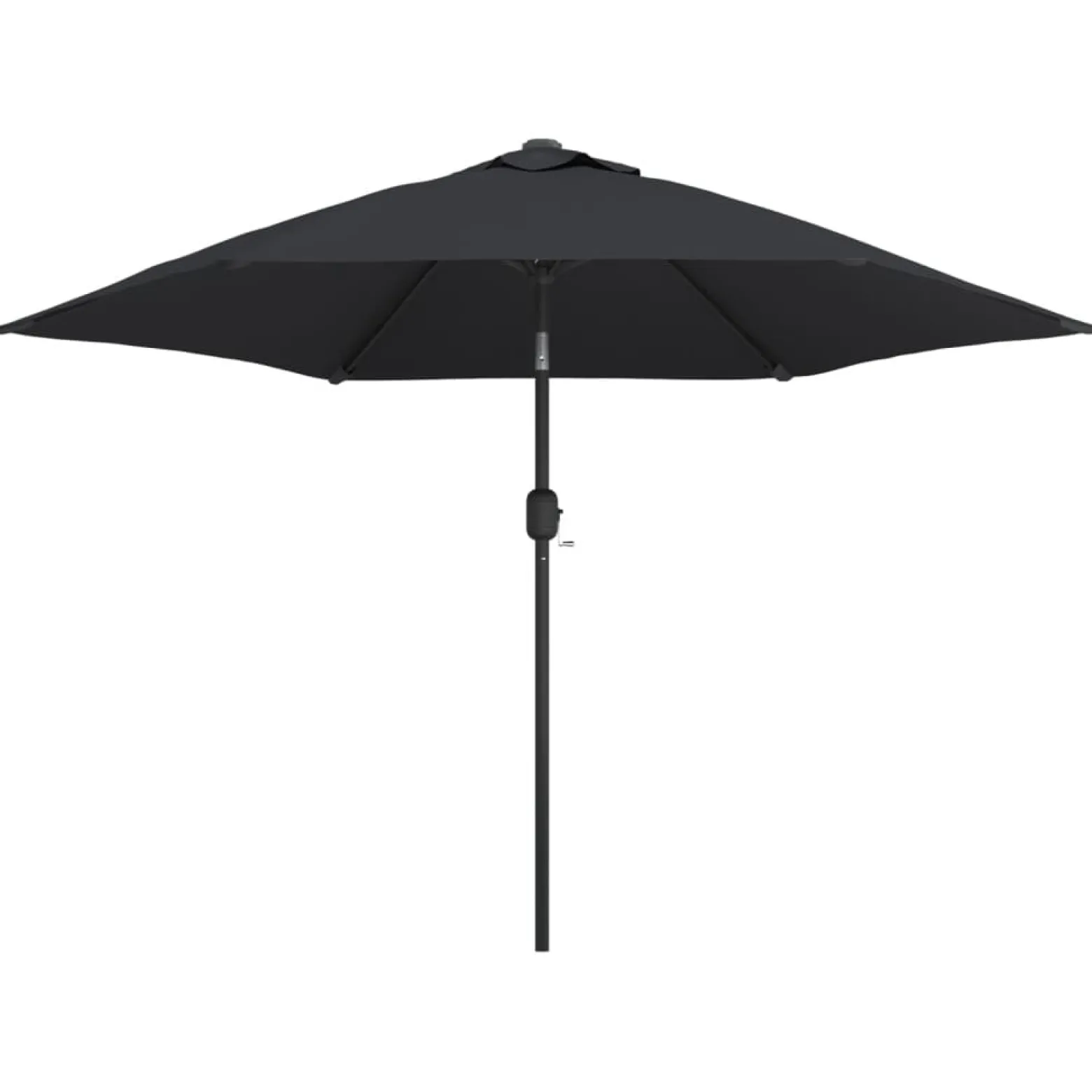 Parasol Ogrodowy Czarny Składany Na Słupku z Oświetleniem 300 cm