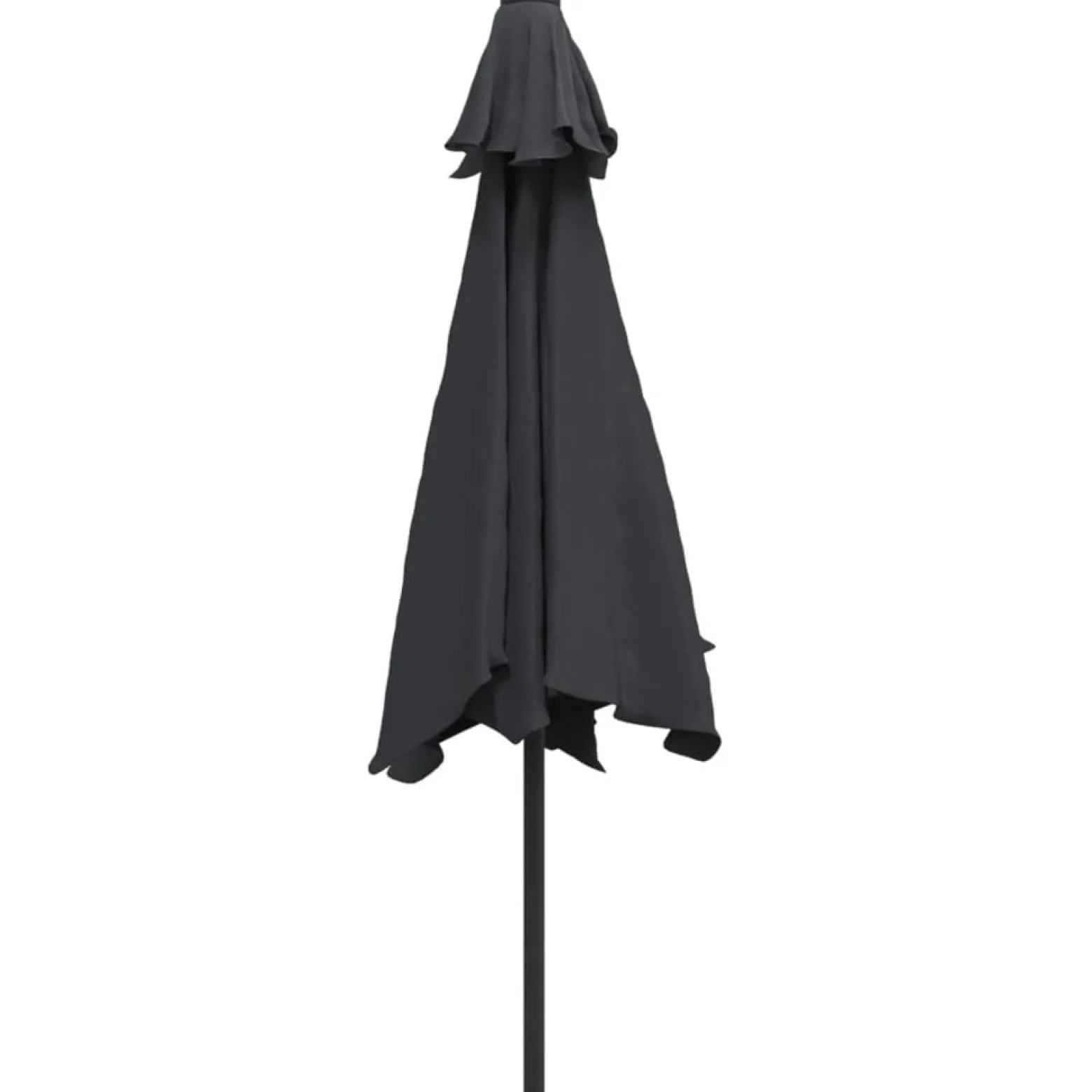 Parasol Ogrodowy Czarny Składany Na Słupku z Oświetleniem 300 cm