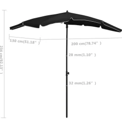 Parasol ogrodowy Czarny vidaXL