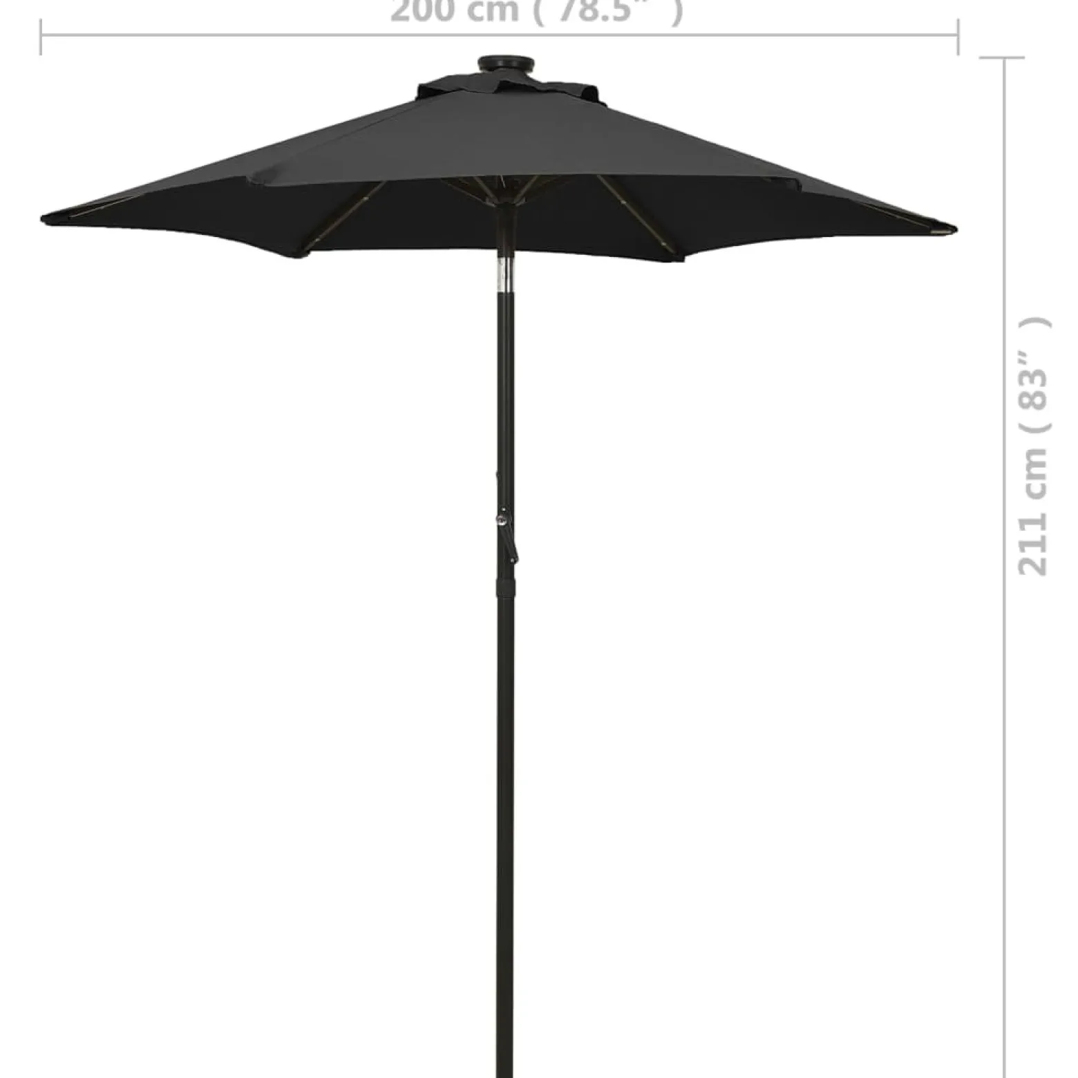 Parasol ogrodowy Czarny vidaXL