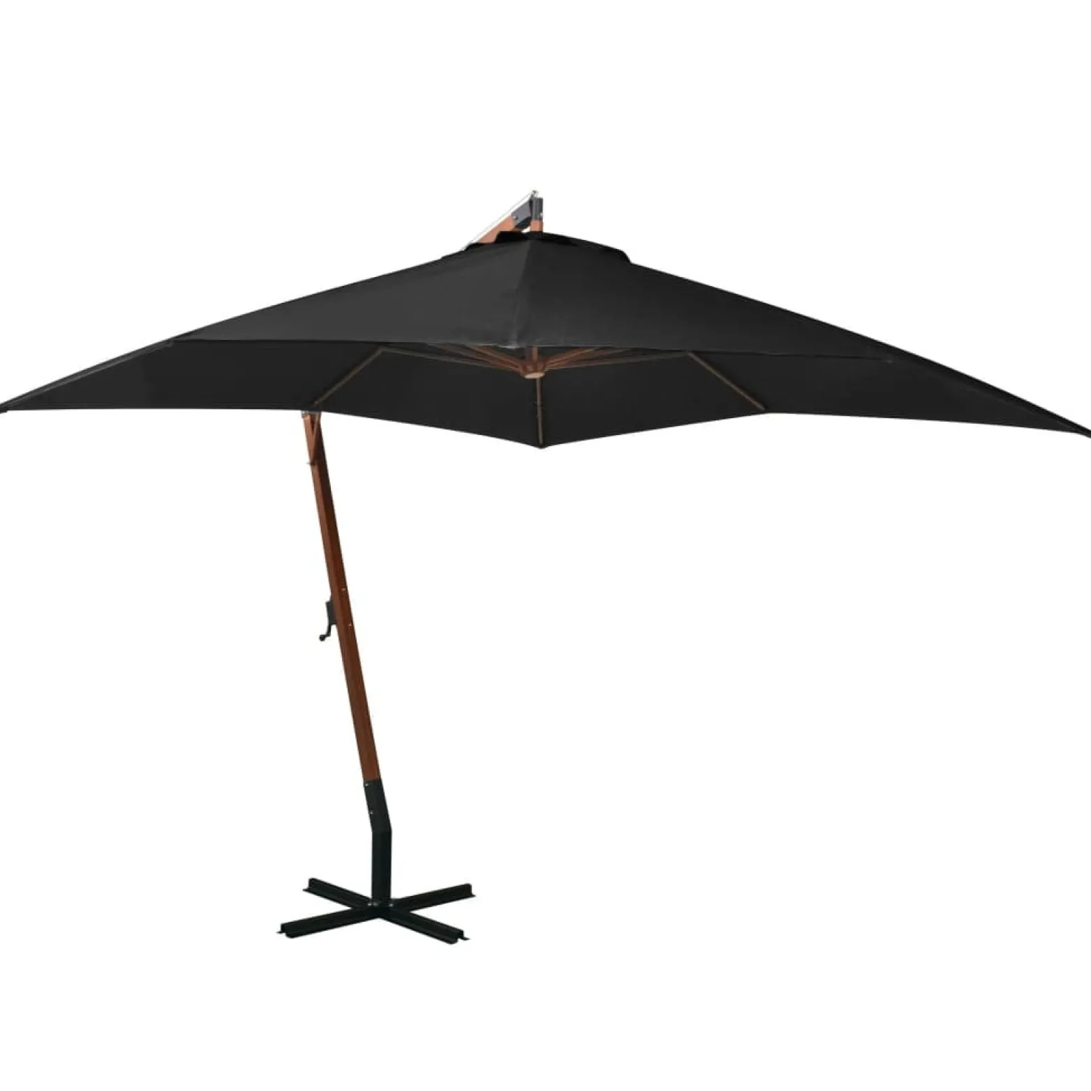 Parasol Ogrodowy Czarny z Podstawą Składany Na Taras Balkon Ogród 3x3 m