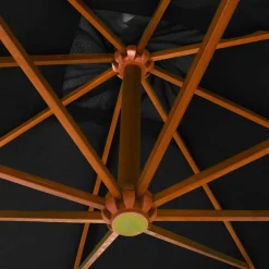 Parasol Ogrodowy Czarny z Podstawą Składany Na Taras Balkon Ogród 3x3 m