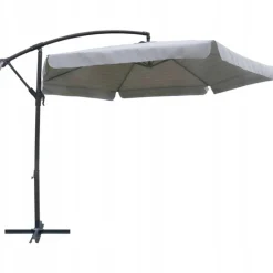 Parasol ogrodowy duży solidny składany z wysięgnikiem 350cm Dallas j. szary