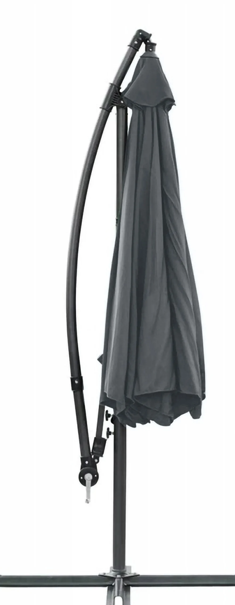 Parasol ogrodowy duży solidny składany z wysięgnikiem 350cm Dallas j. szary