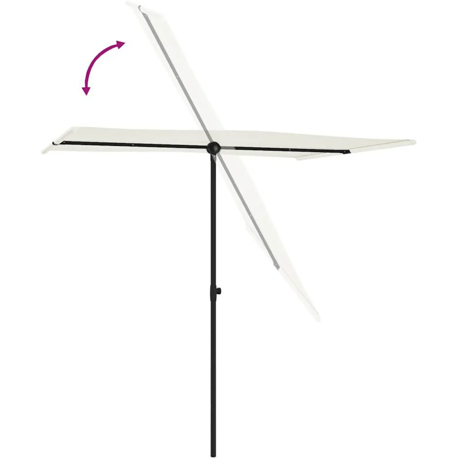 Parasol Ogrodowy Piaskowy Na Słupku Składany Na Taras Ogród 2x1,5 m