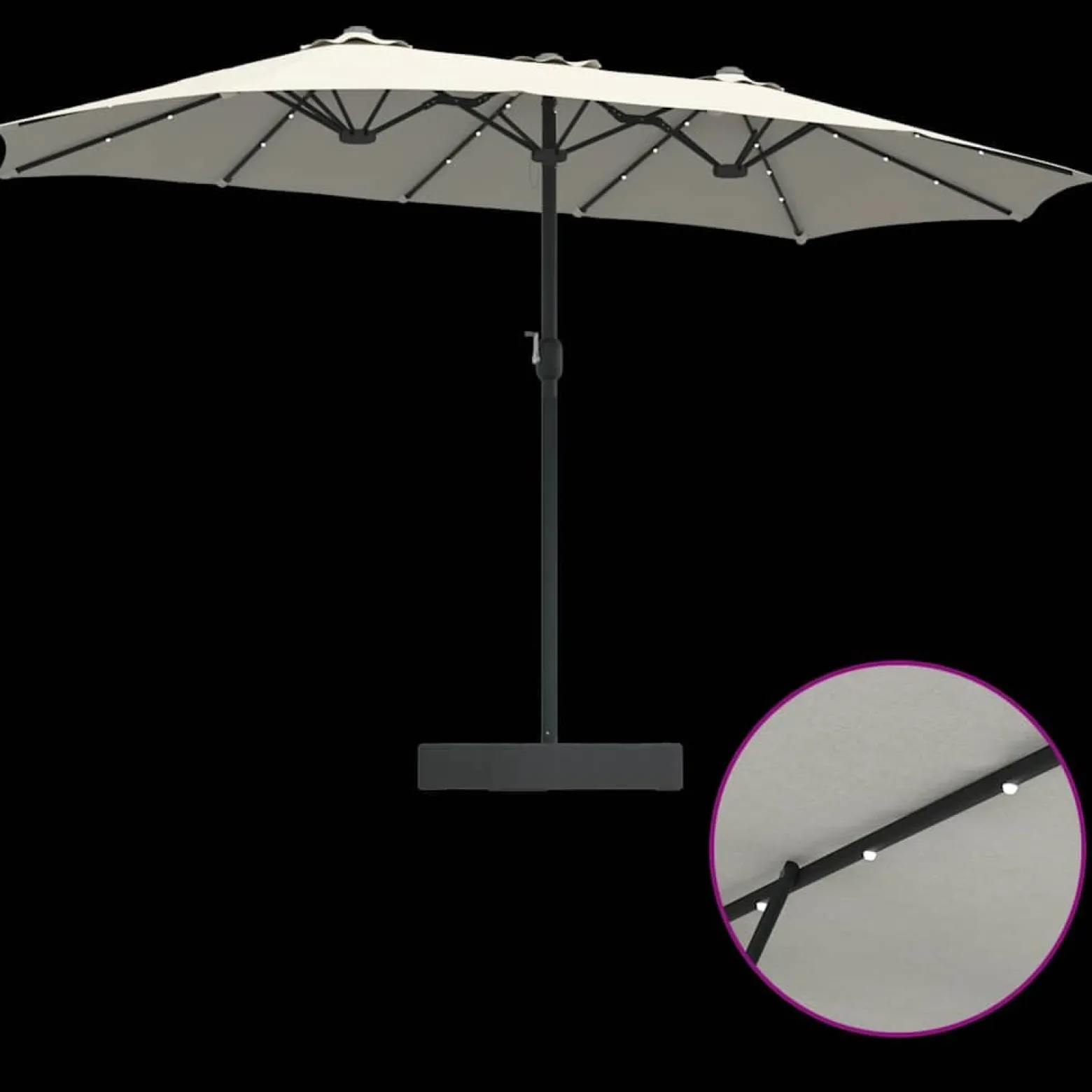 Parasol Ogrodowy Piaskowy z Podstawą Składany Na Taras Balkon Ogród
