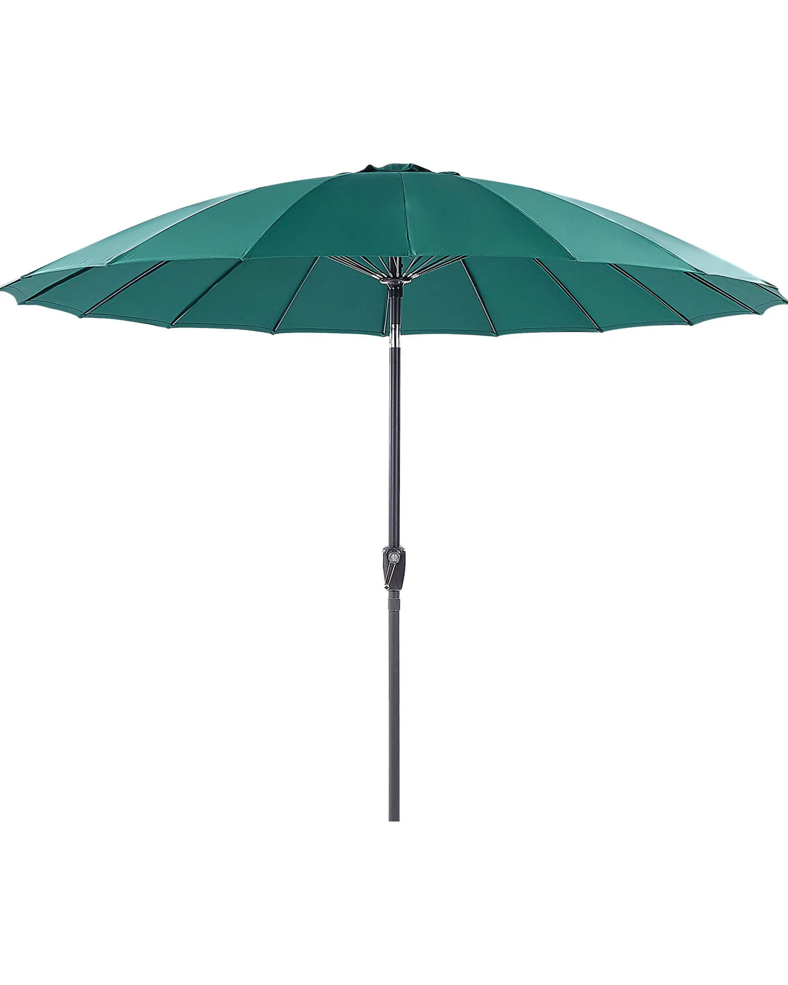 Parasol ogrodowy składany 255 cm z korbką zielony