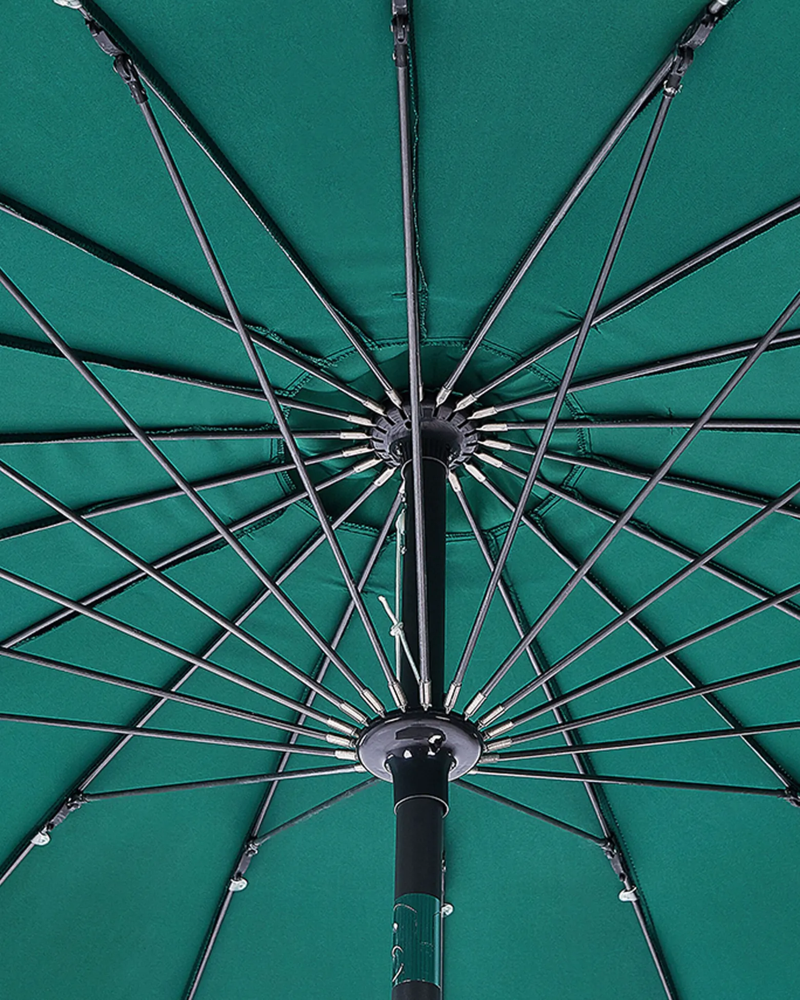 Parasol ogrodowy składany 255 cm z korbką zielony