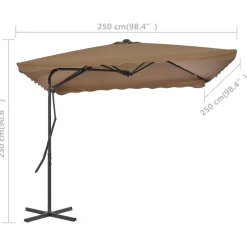 Parasol ogrodowy Taupe vidaXL