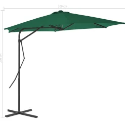 Parasol ogrodowy Zielony vidaXL