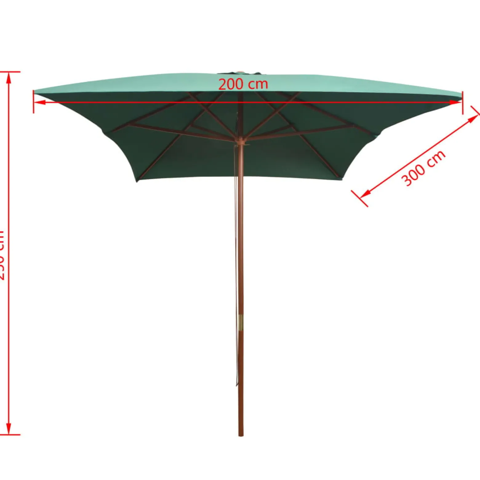 Parasol ogrodowy Zielony vidaXL