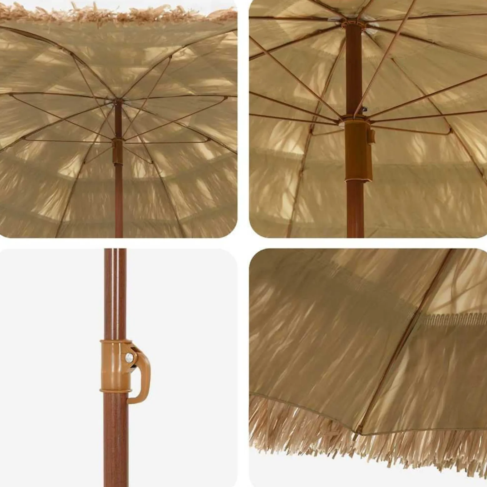 Parasol plażowy Naturalny 255 x 255 x 255 cm