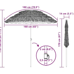 Parasol plażowy Naturalny 255 x 255 x 255 cm