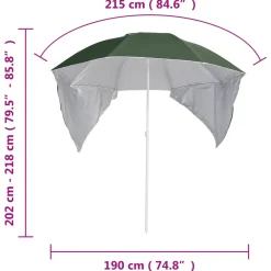 Parasol plażowy Zielony vidaXL