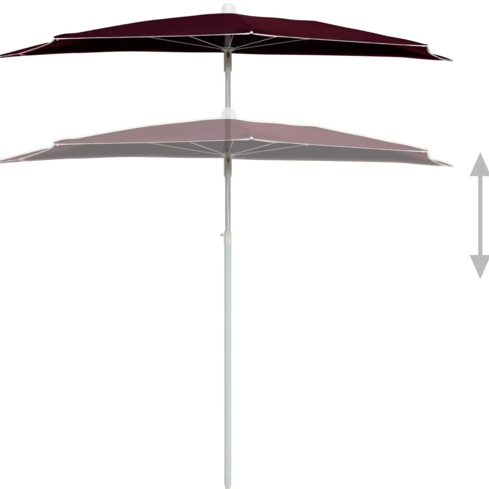 Parasol Półokrągły Ogrodowy Przyścienny Bordowy Na Taras Balkon Ogród