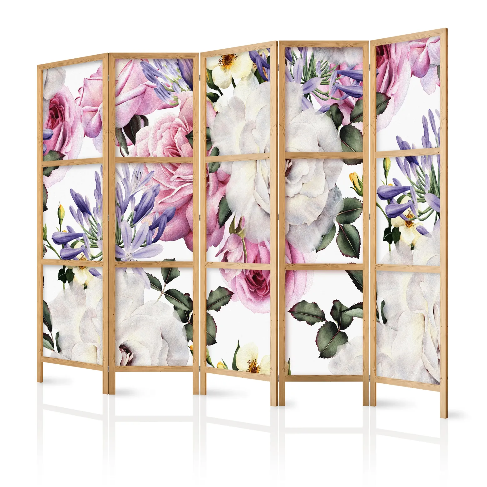 Parawan Japoński 5-panelowy Kwiecista Polana 225x172cm