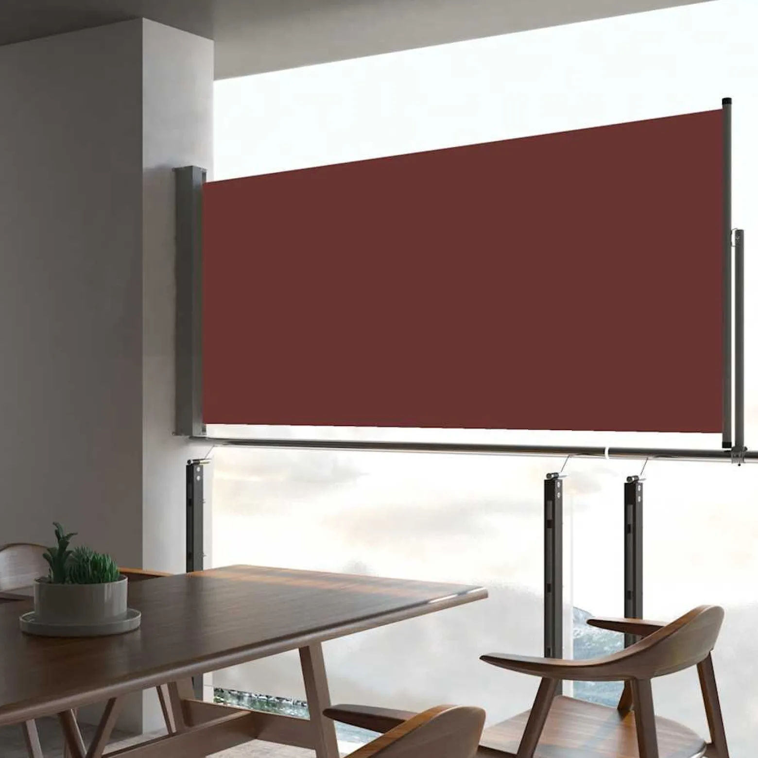 Parawan ogrodowy Brąz 60 x 300 cm vidaXL