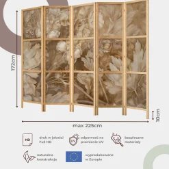 Parawan Japoński 5-panelowy Kwiatowa Obfitość 225x172cm