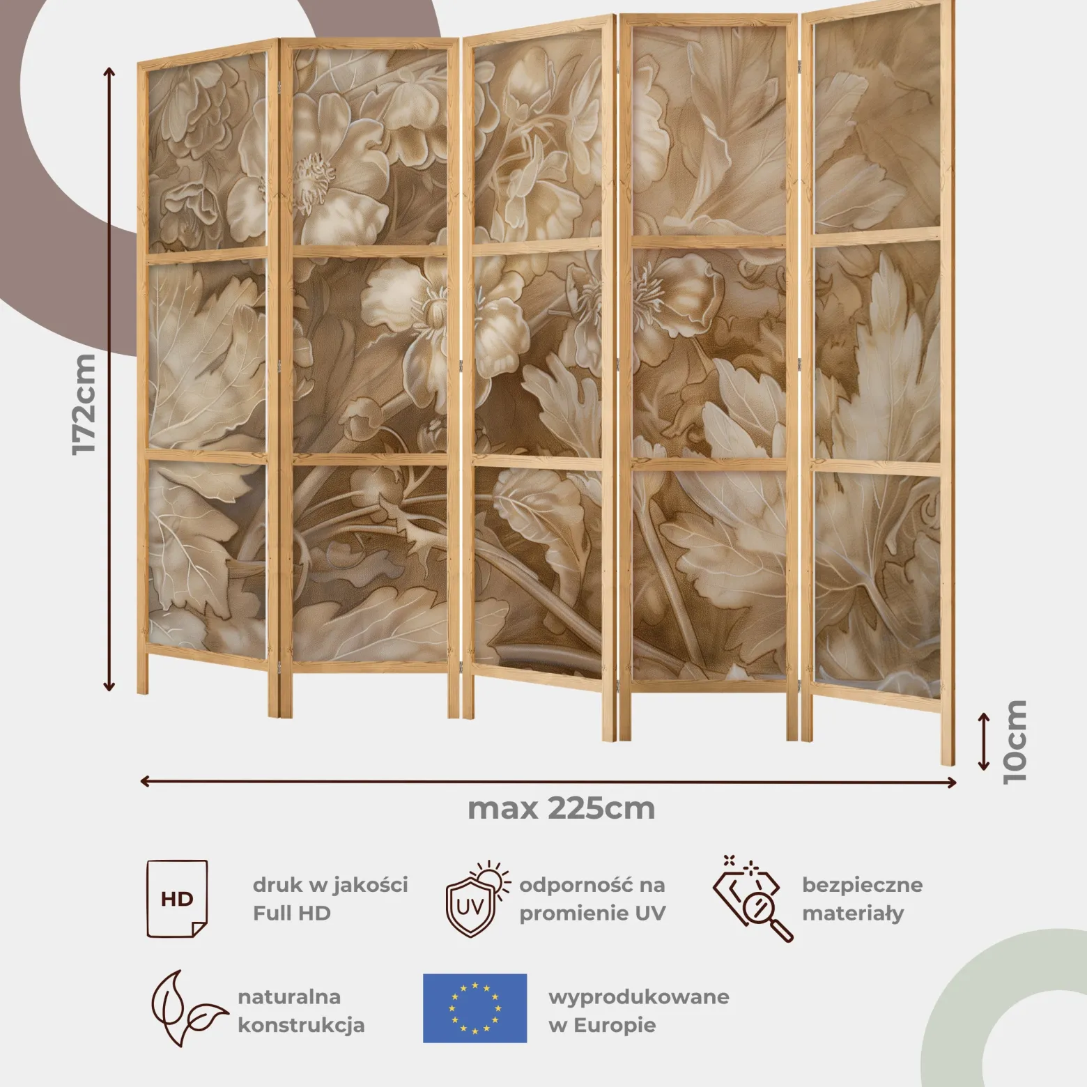 Parawan Japoński 5-panelowy Lastriko 225x172cm
