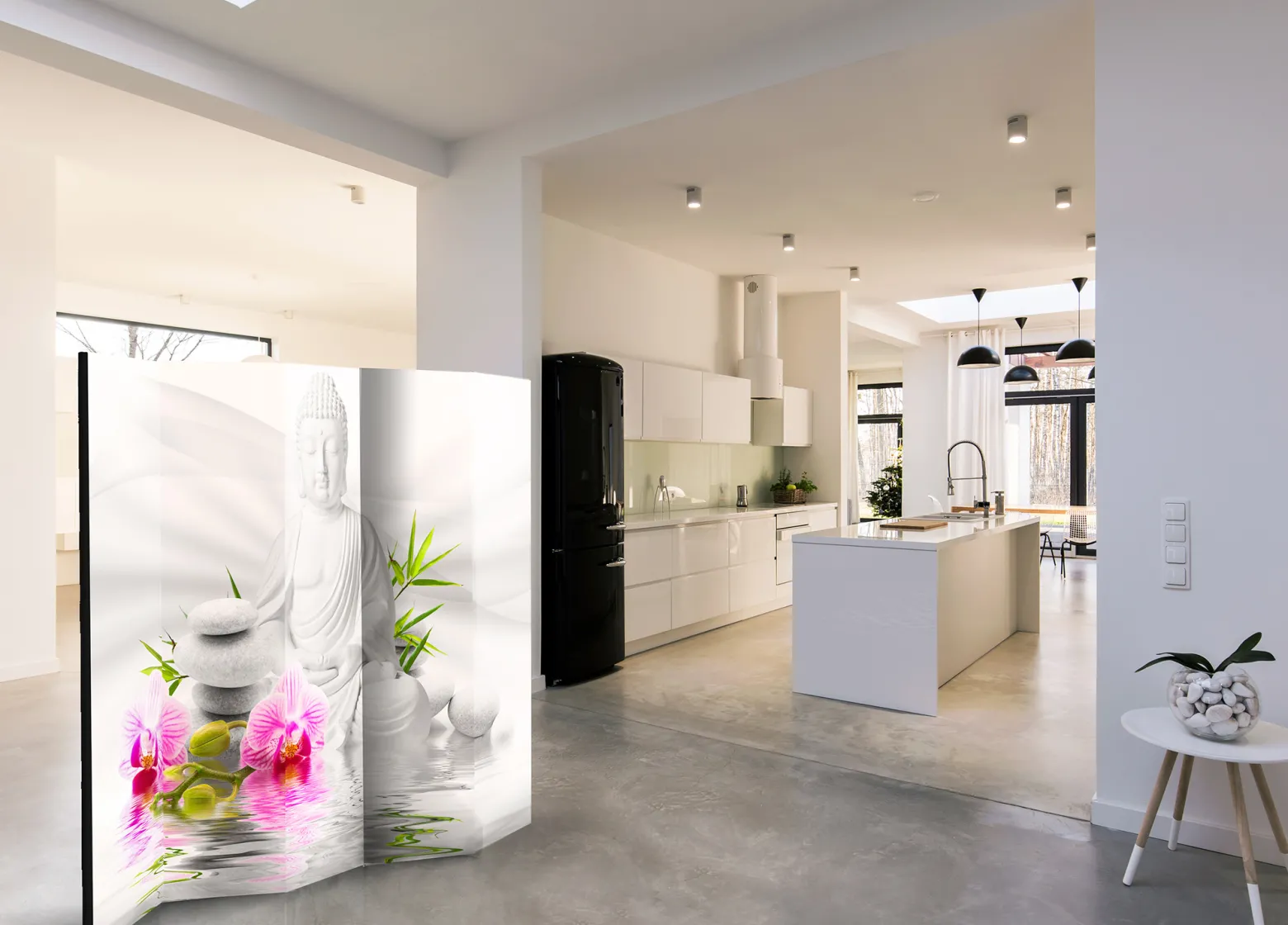 Parawan Jednostronny Budda I Orchidee 225x172cm